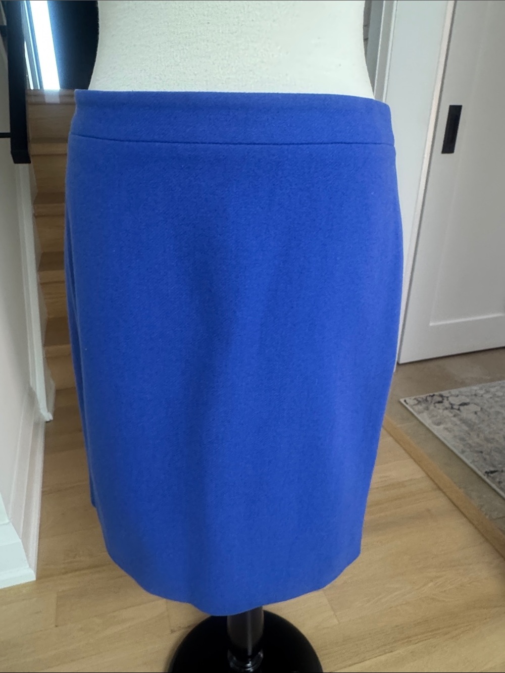 J.Crew The Pencil Skirt Blue Wool Size 6